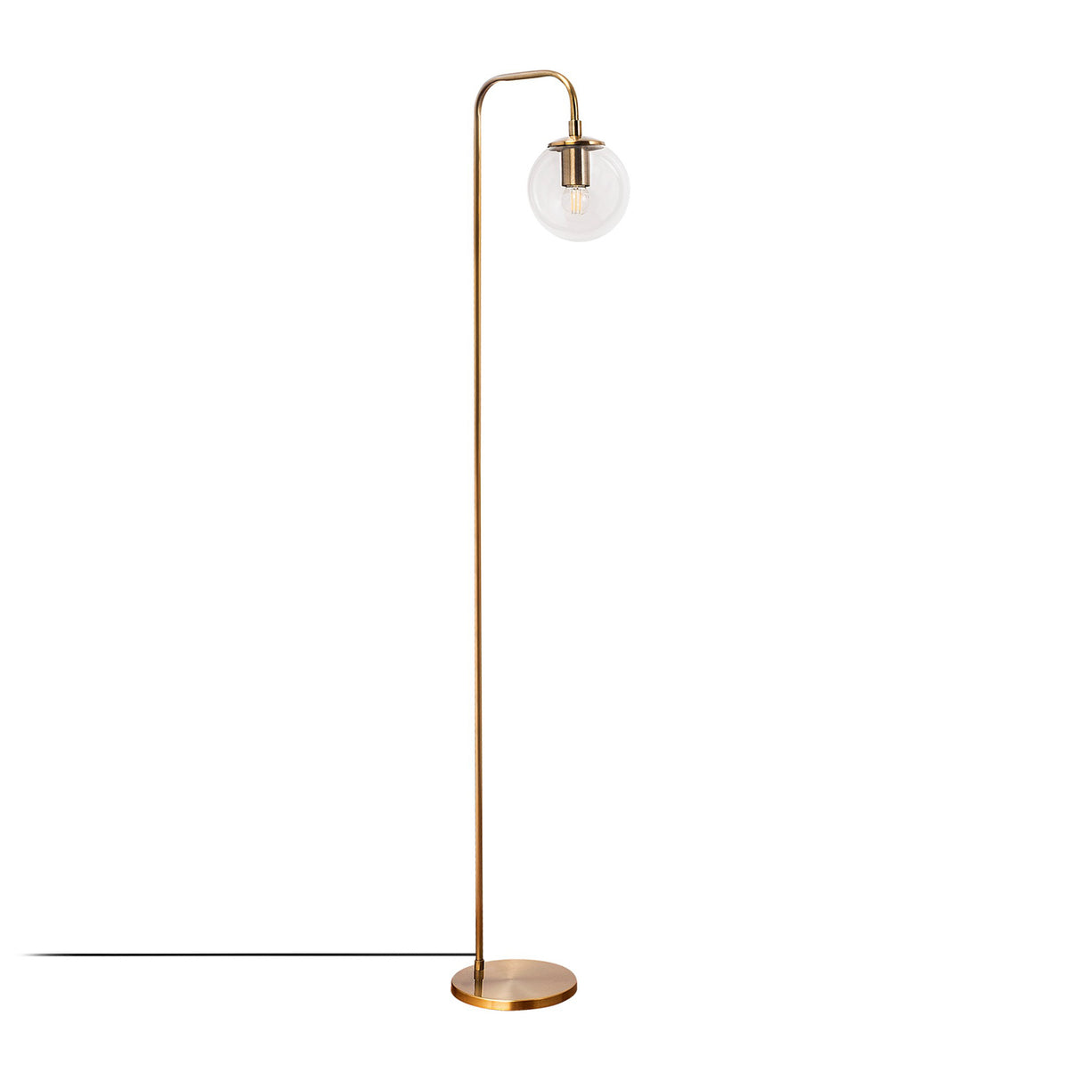 Bronze Floor Lamp Clear Glass Brim 