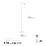Floor lamp Bronze-colored Beige Glass Brim 