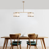 Pendant lamp 2-light Bronze-colored Fabric Frost 