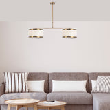 Pendant lamp 2-light Bronze-colored Fabric Frost 