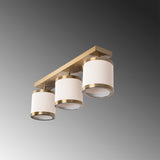 3-light pendant lamp Bronze-colored Fabric Frost 