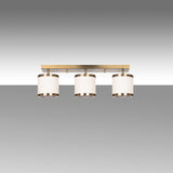 3-light pendant lamp Bronze-colored Fabric Frost 