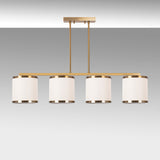 4-light Pendant Lamp Bronze Color Fabric Frost 