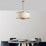 Pendant lamp 1-light Bronze-colored Fabric Frost 