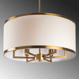 Pendant lamp 1-light Bronze-colored Fabric Frost 