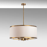 Pendant lamp 1-light Bronze-colored Fabric Frost 