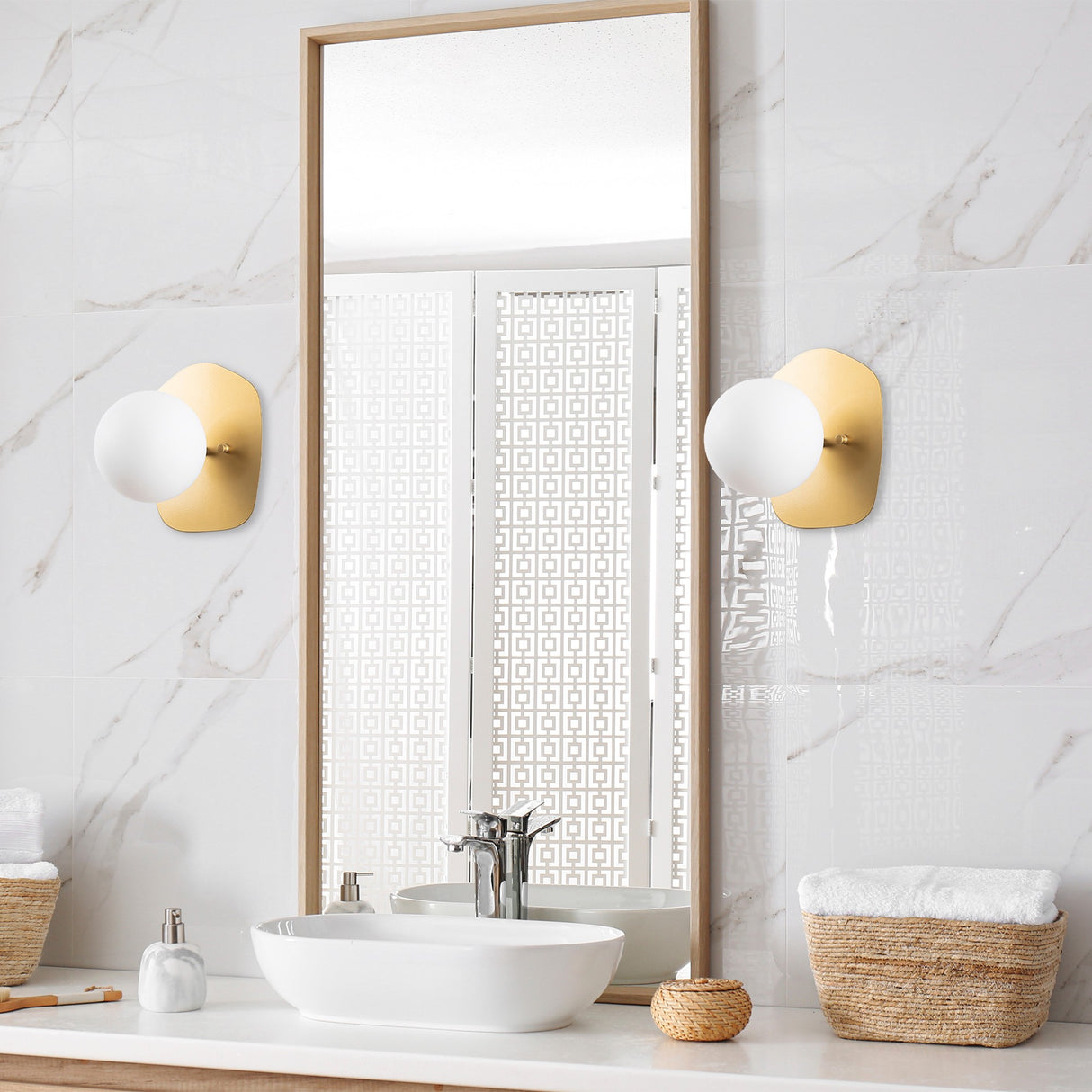 Wandlampen - Wandlamp 1 - lichts Goud Glas Axel - Dimehouse