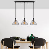 3-light Black Metal Vine Pendant Light 