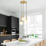 Pendant lamp 3-light Gold Glass Cascade 