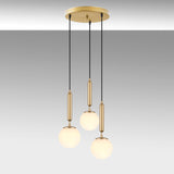 Pendant lamp 3-light Gold Glass Cascade 