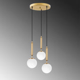 Pendant lamp 3-light Gold Glass Cascade 