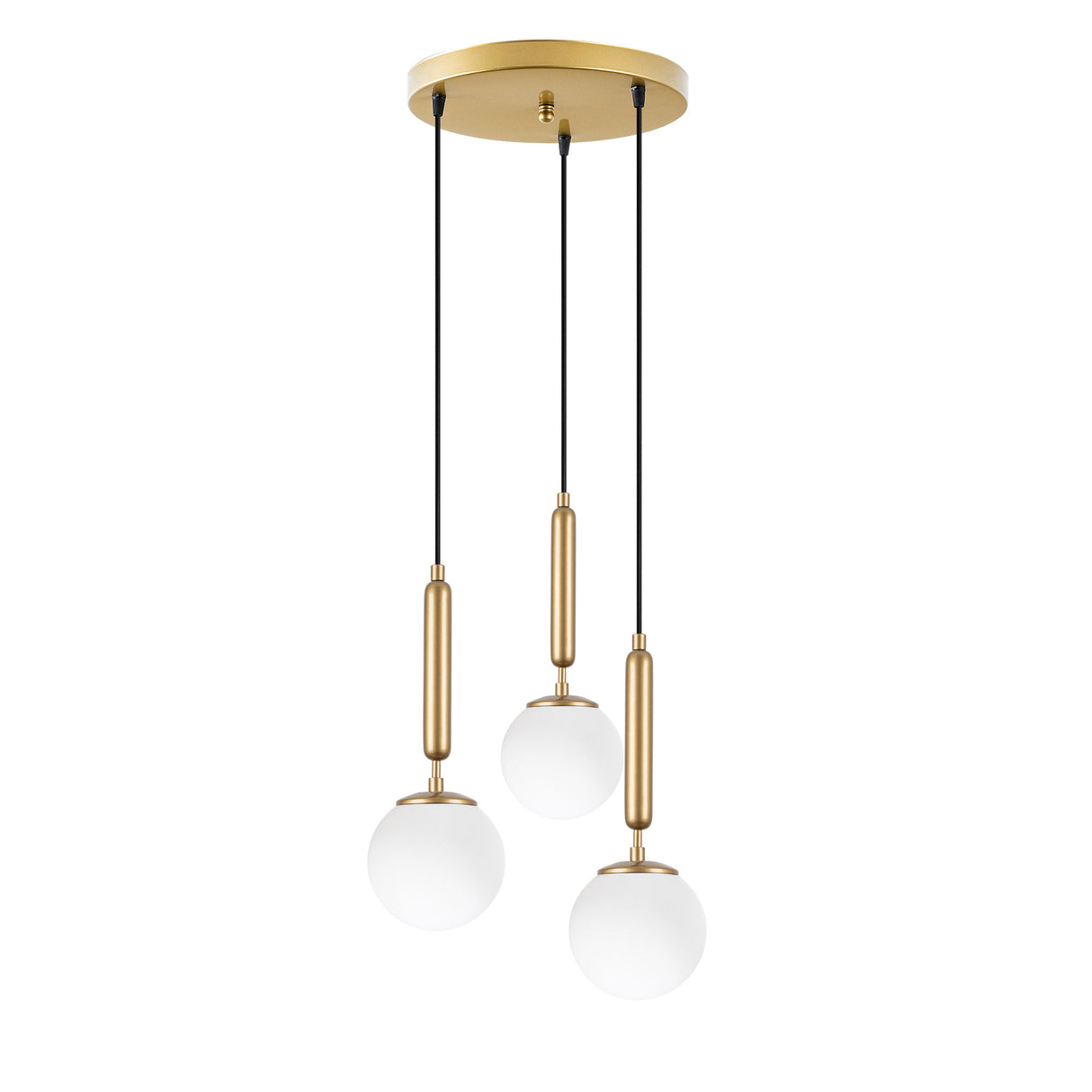 Pendant lamp 3-light Gold Glass Cascade 