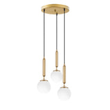 Pendant lamp 3-light Gold Glass Cascade 