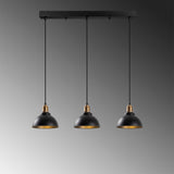 Pendant lamp 3-light Black Metal Lynx 