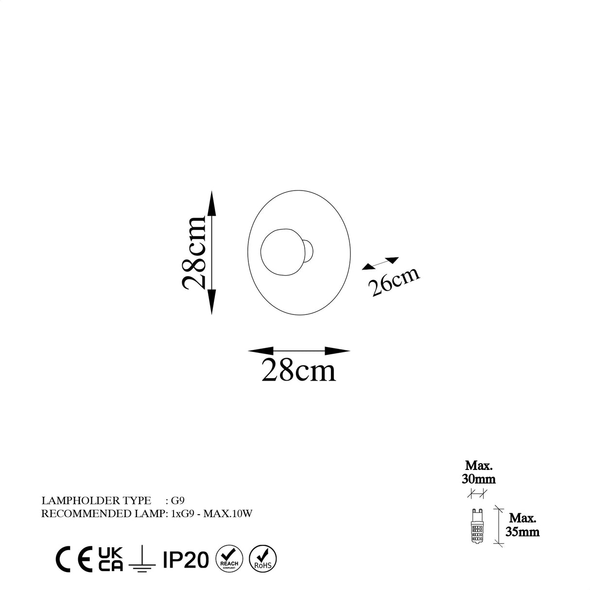 Copper-colored Wall Lamp 28 cm Metal Elevate 