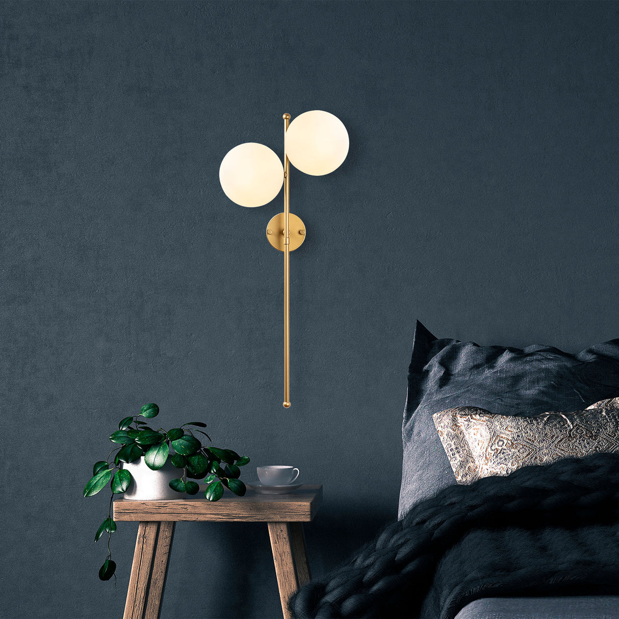 Wall lamp 2-light Gold Glass Radiance 