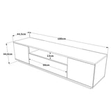 TV furniture vesper atlantic pine wood anthracite melamine 180x44.6x44.5 cm