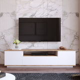 TV Meubels - TV Meubel Salerno Atlantisch Dennenhout Wit Melamine 180x44,6x44,5 cm - Dimehouse