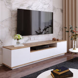 TV Meubels - TV Meubel Salerno Atlantisch Dennenhout Wit Melamine 180x44,6x44,5 cm - Dimehouse