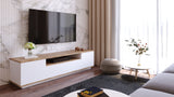 TV Meubels - TV Meubel Salerno Atlantisch Dennenhout Wit Melamine 180x44,6x44,5 cm - Dimehouse
