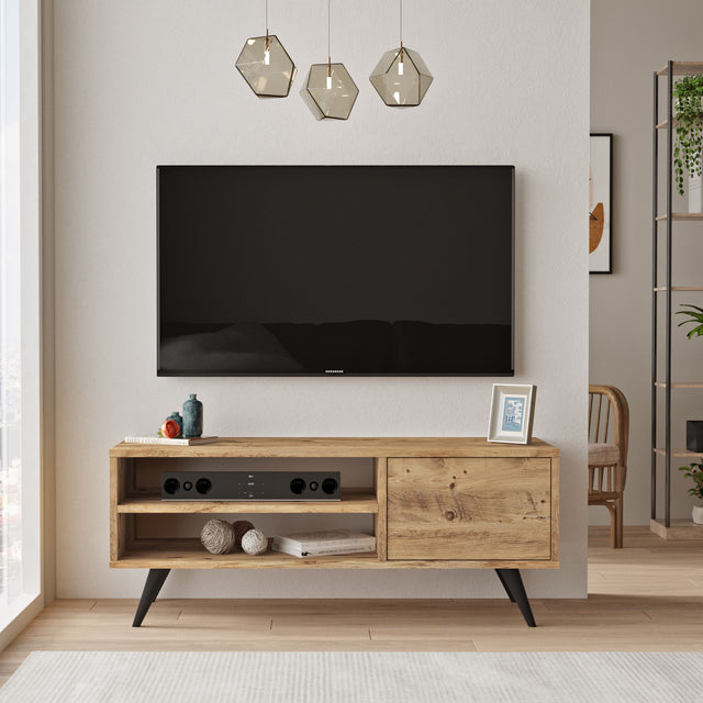 TV Meubels - TV Meubel Riva Atlantisch Dennenhout Melamine 110x44x40 cm - Dimehouse