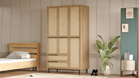 Wardrobe Cosmos Walnut Oak Melamine 112.2x195.6x55 cm