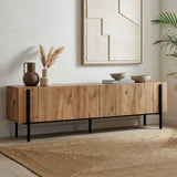 Nexus tv-meubel eikenlook met zwart 180 cm Atlantic Pine eikenlook en zwart Melamine gecoat houtcomposiet