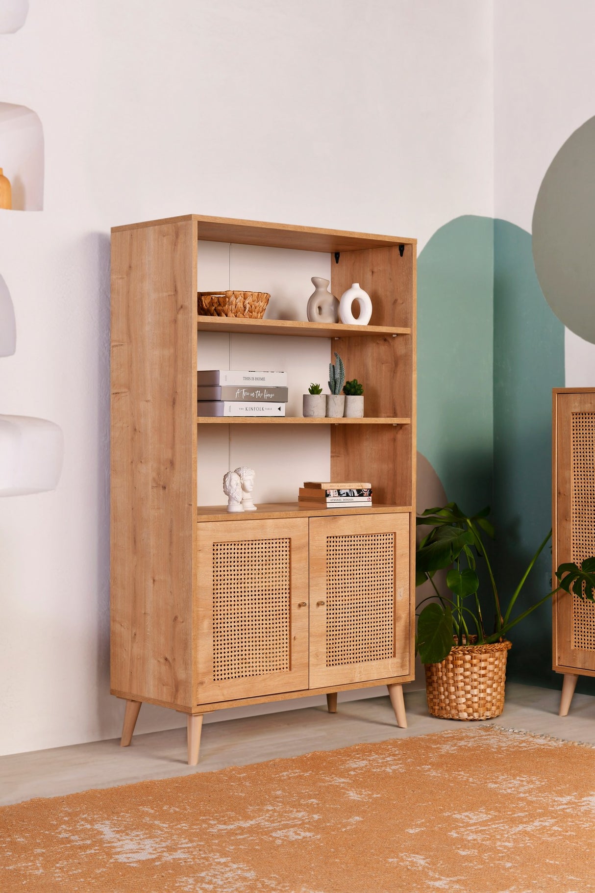 Bookshelf Hazeran Oak Beech Wood 40x90x158 cm 