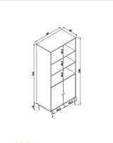 Bookshelf Hazeran Oak Beech Wood 40x90x158 cm 