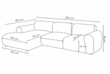Corner sofa copper chenille fabric - 292x169 cm - Shane - left