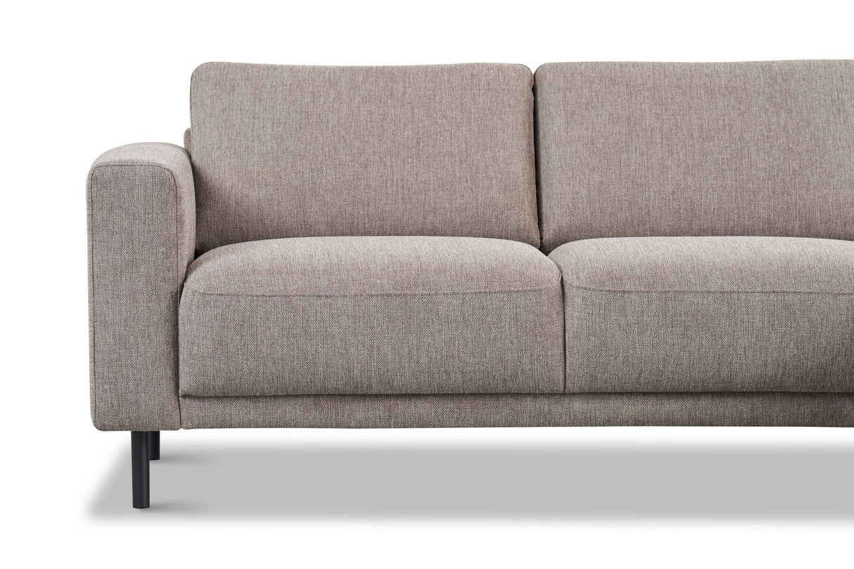 Banken - Moderne Hoekbank Rechts Taupe Stof Aniko met Chaise Longue 238x142x78 cm - Dimehouse