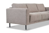 Banken - Moderne Hoekbank Rechts Taupe Stof Aniko met Chaise Longue 238x142x78 cm - Dimehouse