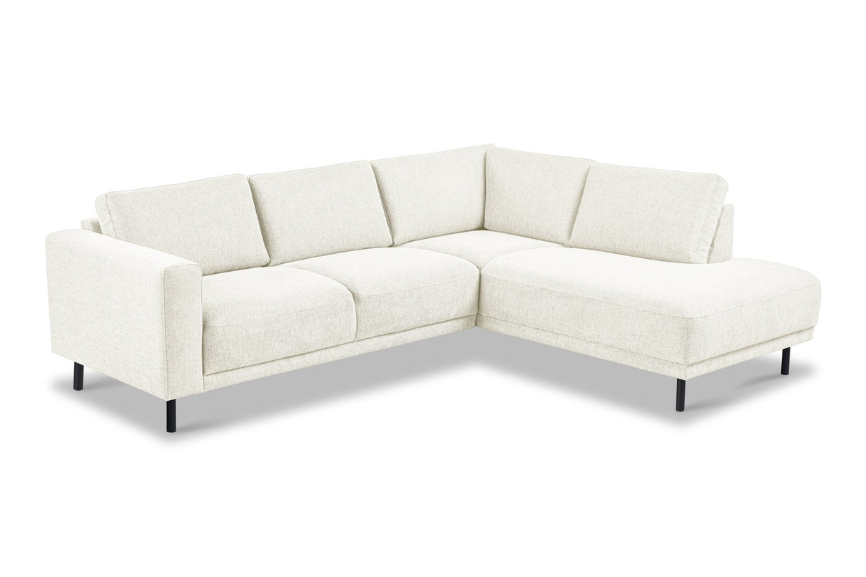 Modern 3-seater Corner Sofa Right Beige Fabric Aniko with Lounger 240x197x78 cm 