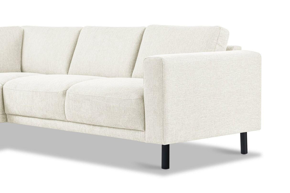 Modern 3-seater Corner Sofa Left Beige Fabric Aniko with Lounger 240x197x78 cm 