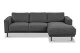 Banken - Moderne hoekbank met Chaise Longue Antraciet Stof Aniko rechts 238x142x78 cm - Dimehouse
