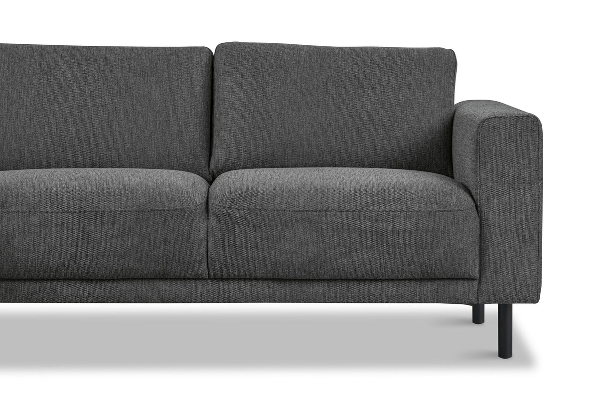 Banken - Moderne 3 - zits hoekbank met Lounger Antraciet Stof Aniko links 240x197x78 cm - Dimehouse