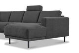 Banken - Moderne U - Bank hoekbank Antraciet Stof - links - 310x197x142 cm - Aniko - Dimehouse