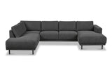 Banken - Moderne U - Bank hoekbank Antraciet Stof - links - 310x197x142 cm - Aniko - Dimehouse