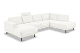 Modern U-Shape Corner Sofa Right Beige Fabric Aniko 310x197x78 cm 