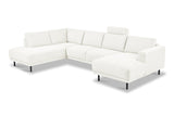 Modern U-Shape Corner Sofa Left Beige Fabric Aniko 310x197x78 cm 