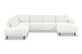 Modern U-Shape Corner Sofa Left Beige Fabric Aniko 310x197x78 cm 