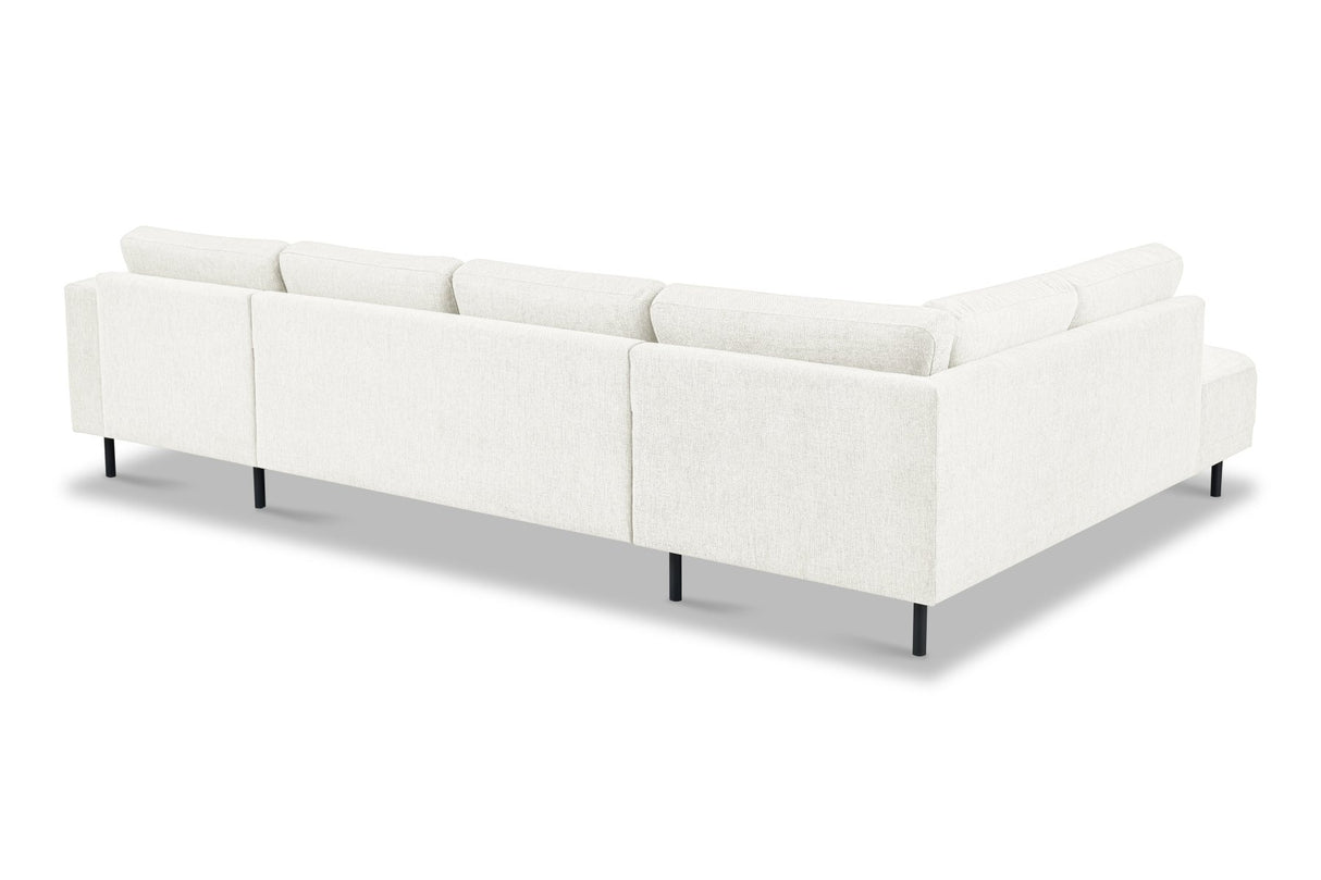 Modern U-Shape Corner Sofa Left Beige Fabric Aniko 310x197x78 cm 
