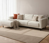 Banken - Moderne Hoekbank Links Beige Stof Aniko met Chaise Longue 238x142x78 cm - Dimehouse