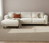 Banken - Moderne Hoekbank Links Beige Stof Aniko met Chaise Longue 238x142x78 cm - Dimehouse