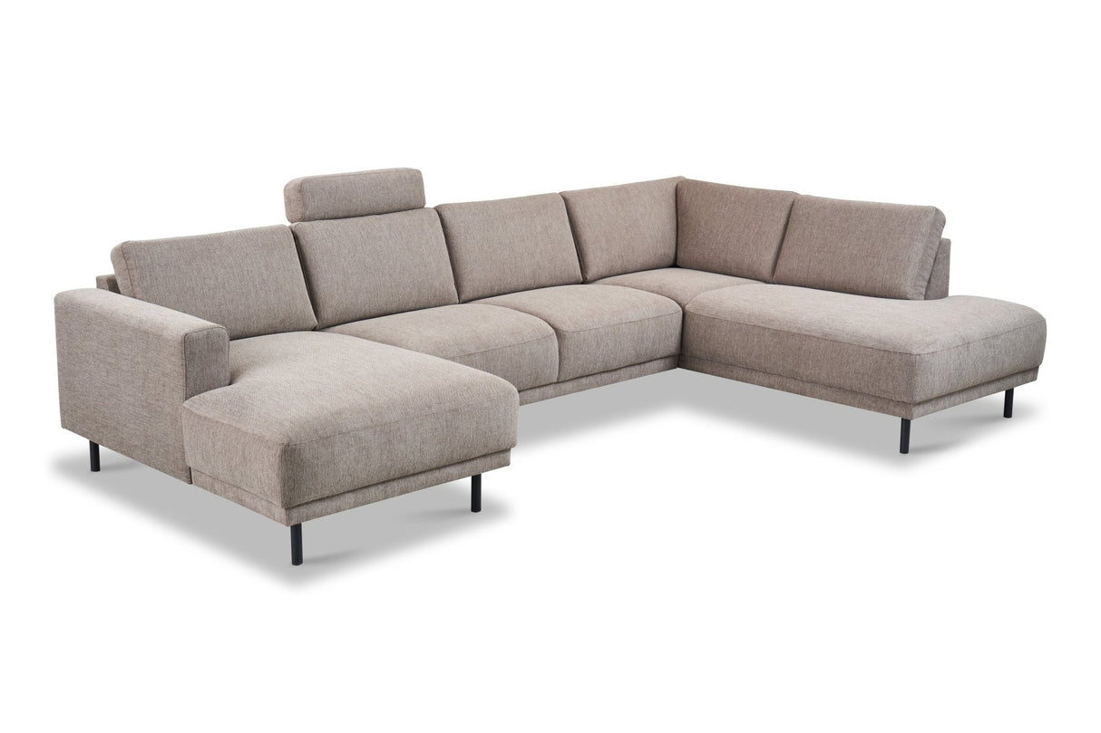 Modern 3-seater Corner Sofa Right Anthracite Fabric Aniko with Lounger 240x197x78 cm 