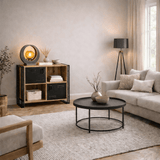 Bookcase Cosmo Atlantic Pine Black Melamine 89x89x35 cm