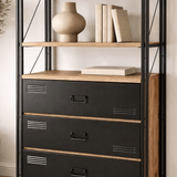Bookcase Cosmo Atlantic Pine Black Melamine 90x180x35 cm