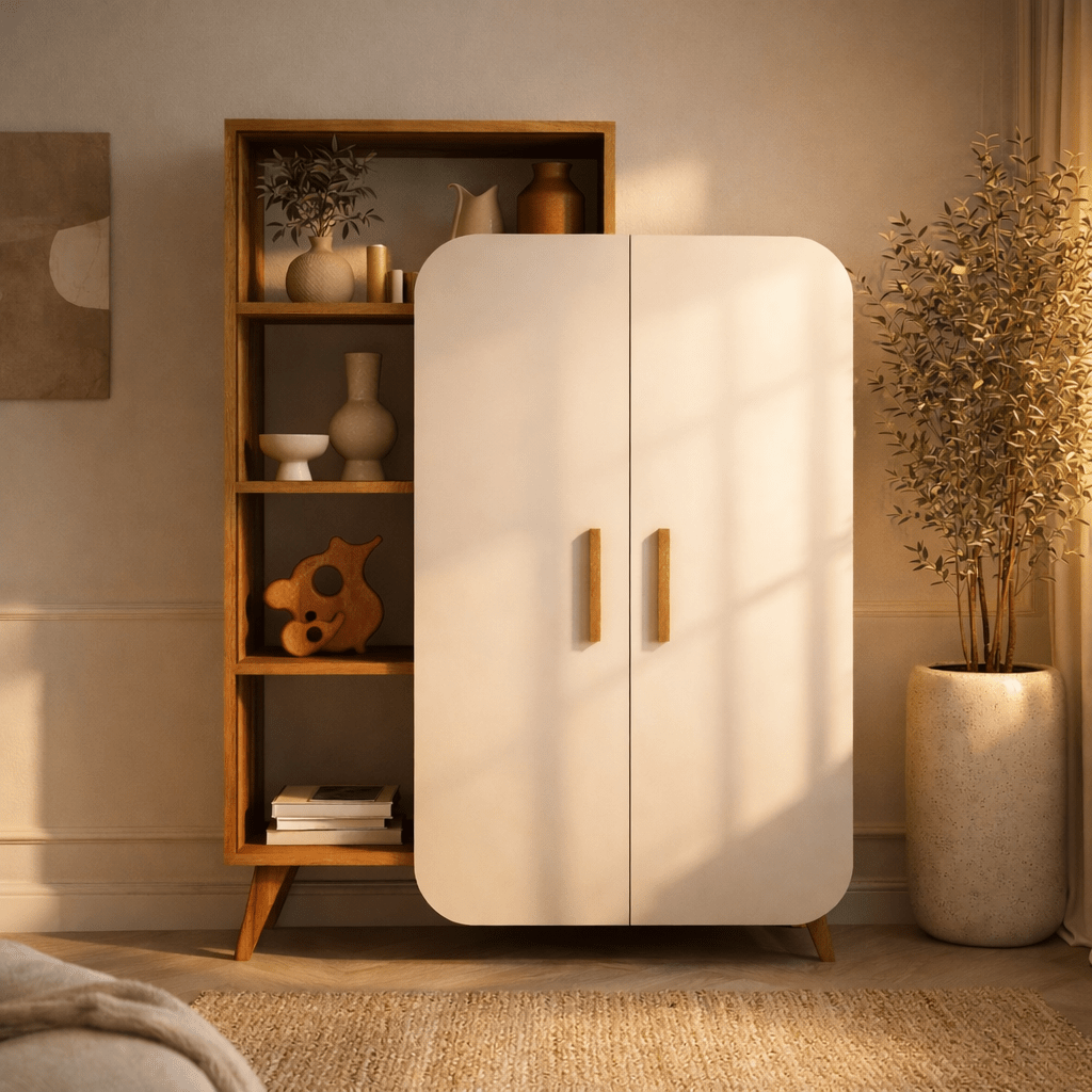 Bookcase Form Walnut White Melamine 90x132x32 cm