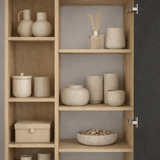 Bookcase Jedda Oak Anthracite Melamine 79x190x32 cm