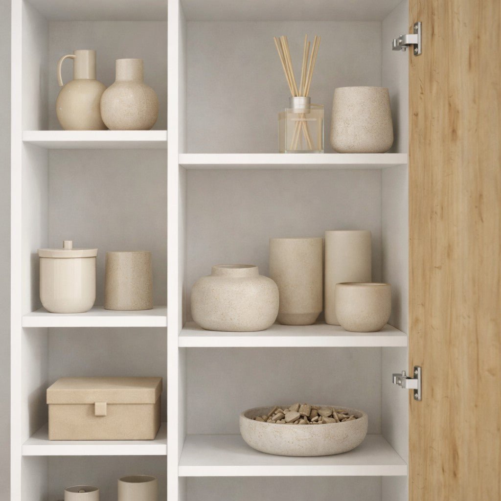 Bookcase Jedda white oak melamine 79x190x32 cm